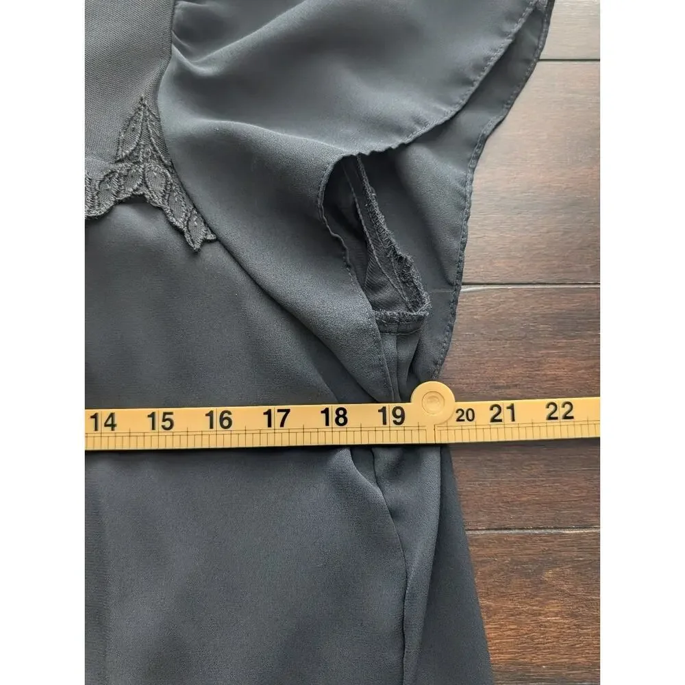 Vintage Diamonds Run Dress Medium Black Sheer Lace Drop Waist Goth Flapper LBD